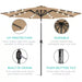 10 Ft. Market Solar LED Lighted Tilt Patio Umbrella W/Uv-Resistant Fabric in Tan