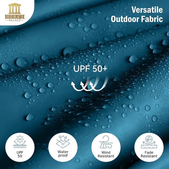 15Ft Patio Umbrella, Base Included, Rectangular, Cerulean | Outdoor, Table, Large, 15, Rectangle, Double, Pool, Stand, Clearance, Outside, Triple, Shade, Sun