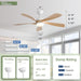 52 Inch Ceiling Fans with Lights and Remote, Outdoor Ceiling Fan with Light 6-Speed 3 CCT 3-Timer, Modern Low Profile Ceiling Fan 5 Blade Reversible DC Motor for Living Room Bedroom Patio