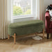 Storage Bench Ottoman, Upholstered Corduroy Storage Bench for Bedroom End of Bed, Modern Aesthetic Furniture, Large Oval Ottoman Bench for Foot of Bed, Living Room, Entryway, under Window (Green)