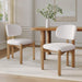Mid-Century Dining Chairs Set of 2, Beige Upholstered Kitchen Chairs with Natural Finished Wood Frame, Modern Comfortable Side Chairs for Dining Room