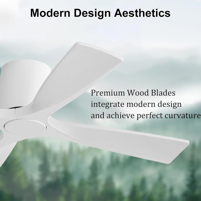 Contemporary 48 Inch White Flush Mount Quiet Fan