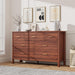 7 Drawer Dresser, Modern Wooden Storage Chest of Drawers, Walnut