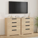 4 Drawer Dresser for Bedroom, Natural Chest of Drawers with Embedded Handles Design, Wooden Closet Organizer for Living Room, Nursery, Hallway