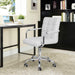 Desk Chair Modern Office Chair with Wheels PU Leather Mid-Back Rolling Chair for Office, Teen, and Bedroom Desks (White)