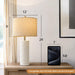 24" Farmhouse Ceramic Table Lamp Set of 2 for Bedroom Living Room White Desk Decor Bedside Lamps for Study Room Office Dorm Modern Accent Nightstand Lamp End Table Lamps