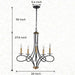 Black Brass Five Light Chandelier CeilingMount Fixture