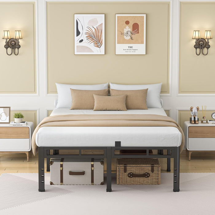 Full Size Metal Platform Bed Frame, 22 Inch Dual-Layer Heavy Duty Base