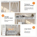 Full Size Loft Bed with Built-In Storage Stairs, Wardrobe, Metal High Loft Bed Frame with Sided Guardrail, Solid Slats, Space Saving Loft Bunk Bed Frame with Wardrobe for Kids Teens, White