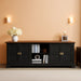 67” Modern TV Stand for Tvs up to 75+ Inch, Shaker Style Television Console Table, Entertainment Center with Storage Cabinets, Wood Media Furniture for Living Room, Bedroom, Black
