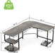 Reversible L Shaped Desk with Large Surface, 69 Inch Sturdy Corner Desk with Storage Shelves, Premium Office Computer Desk Workstation for Home Office Gaming