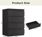 4 Drawer Dresser for Bedroom, Black Dresser Chest of Drawers - Large Wood Dressers TV Stand with Deep Drawers Dressers for Living Room, Hallway, Entryway - Black
