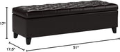Ottilie Leather Storage Ottoman, Brown