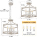 Antique White Farmhouse Chandelier 4 Light Distressed