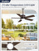 42" Outdoor Ceiling Fan with Light and Remote, IP65 Waterproof, Plug-In Design with 10FT Cord, 6-Speeds, 3CCT, Hook Hanging Fan for Gazebo Patio Porch Garage Canopy(Oil Bronze)