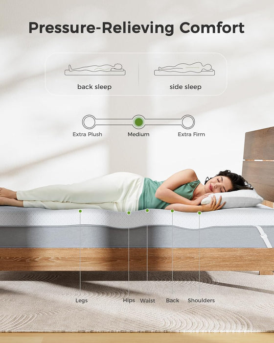 Twin XL Mattress Topper - 3 Inch Cooling Memory Foam Mattress Pad for Back Pain,Bed Topper with Bamboo Cover,Removable & Washable & Non-Slip,Certipur-Us & Oeko-Tex Certified