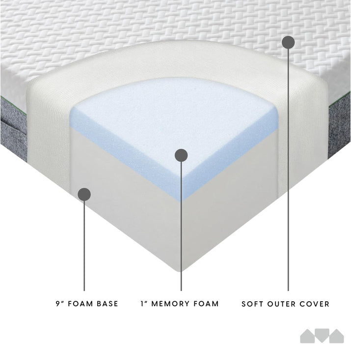 10-Inch Memory Foam Twin Size Mattress, Pressure-Relieving - Firm Memory Foam Mattress, Best Mattress for Classic Comfort, Restful Sleep Mattress Firm - Soft Memory Foam Mattress