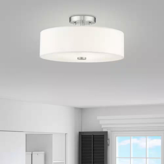 Mercury 3 Light Brushed Nickel Flush Mount