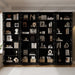 85.5" Modern Bookcase with Glass Doors Set of 4, 7-Tier Tall Wooden Bookshelf with Storage for Home Office, Large Curio Cabinet for Living Room, Office, Bedroom, Family Room (Black, ABBA)