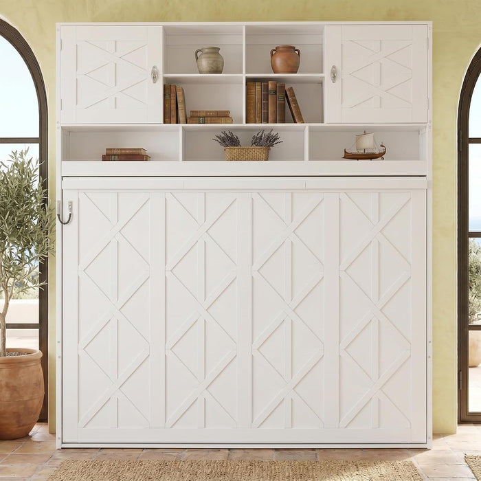 Queen Murphy Wall Bed With HydraulicLiftStorageCabinet