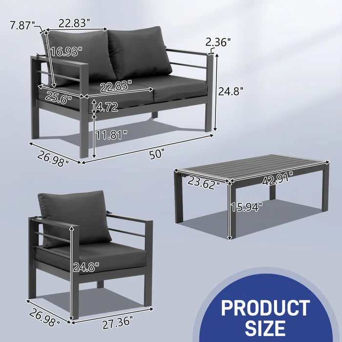 Berget 4 - Person Patio Conversation Sets with Cushions