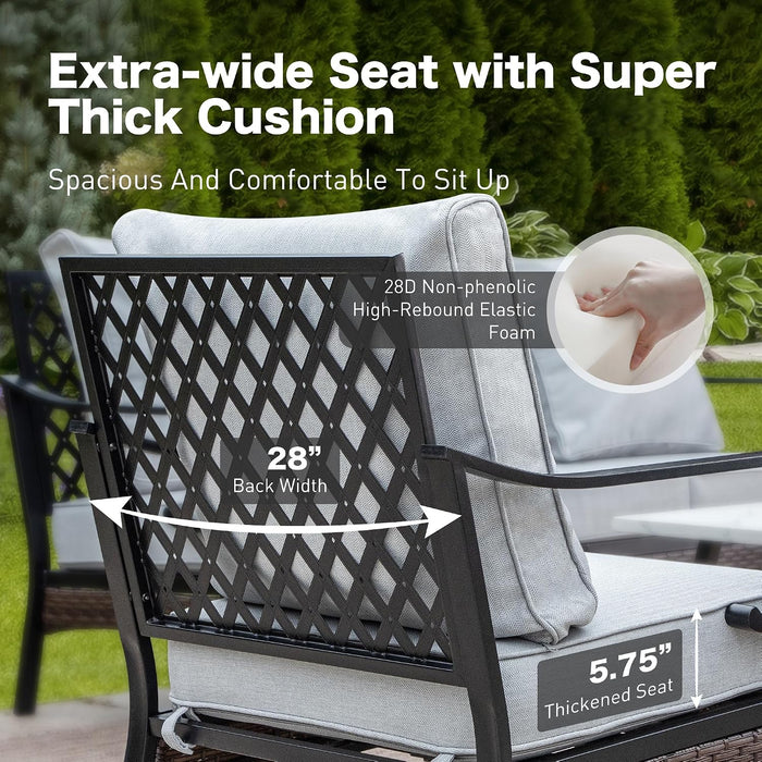 , 6 PCS Metal Patio Conversation Set