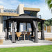 13x15 Ft Gray Hardtop Aluminum Gazebo OutdoorPatio