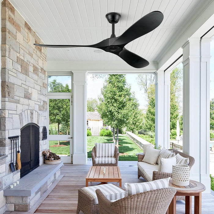 Premium 52 Inch Black Ceiling Fan With Remote Control