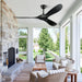 Premium 52 Inch Black Ceiling Fan With Remote Control