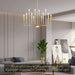 Gold 32-Inch 12-Light Chandelier Dining Room Fixture