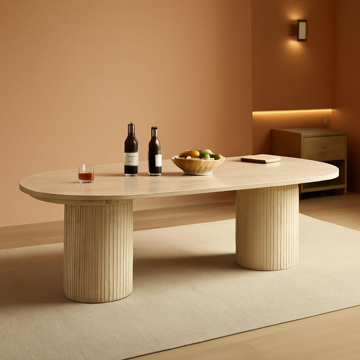 62.99"-94.5" Extendable Dining Table, Rustic Kitchen Dining Room Table with Wood Leg, Expandable Farmhouse Dining Table Conference Table for Living Dining Room Home Office