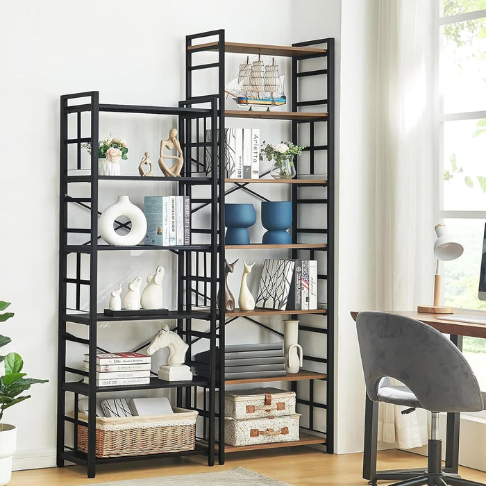 84 Inch Tall IndustrialGrade Bookcase Rustic Brown