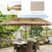 13Ft Thatch Umbrella Tiki Bench Umbrella with Crank, Water-Resistant for Bench, Patio,Pool
