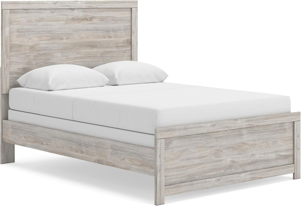 Signature Design by Ashley Jonnifer Full Panel Bed Frame, Light Gray Bedroom Furniture with Panel Headboard, Engineered Wood and Decorative Laminate, Relaxed Casual Style