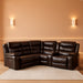 Power Recliner Sectional Sofa with LED Lighting, Breathing Leather Corner Couch with USB Port and Storage Console, Cup Holders– Home Theater & Living Room Seating (Brown)