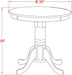 EMT-OLW-TP Eden Dining Room Table - a round Kitchen Table Top with Pedestal Base, 30X30 Inch, Oak & Linen White
