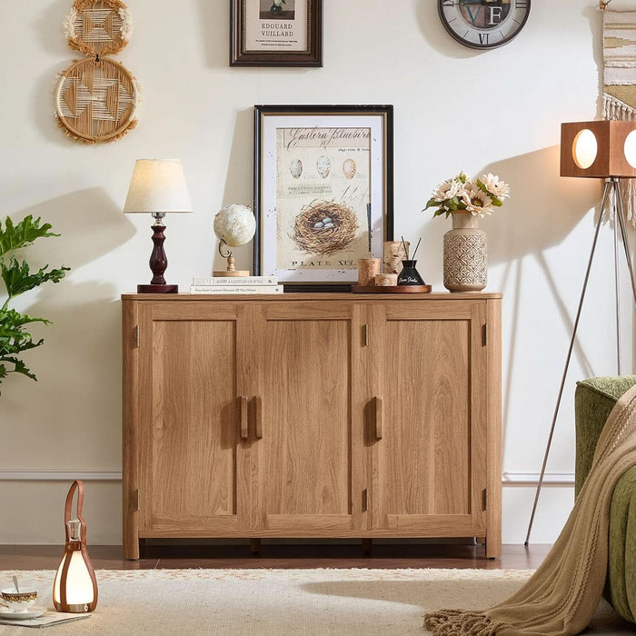 Sideboard Buffet Cabinet with Storage, 46" Arc-Shaped Credenza