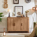 Sideboard Buffet Cabinet with Storage, 46" Arc-Shaped Credenza