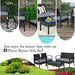 4PCS Patio Rattan Furniture Set, Outdoor Wicker Conversation Set with Tempered Glass Coffee Table, Seat Cushions, Ideal for Poolside Balcony Porch Backyard