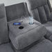 Free Wake Modern Dual-Sided Power Reclining Sofa with Drop down Table, USB Charging Port and 2 Cup Holders, Gray