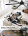 72'' Large Ceiling Fan with Lights, High CFM Industrial Ceiling Fan with Remote/App, 7 Aluminum Blades, Dimmable, for Outdoor Patio, Shop, Garage, Black