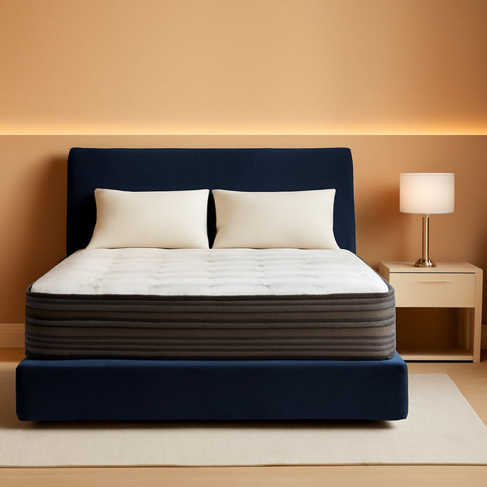 King Size Mattress, 14 Inch Hybrid King Size, Medium Feel Foam and Individual Pocket Springs, Fiberglass Free Bed Mattress, Extra Edge Support, Pressure Relief, Certipur-Us