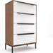 Lira Premium 4 Drawer Fabric Dresser - Engineered Wood Frame Chest of Drawers for Bedroom - Strong & Sag-Proof Clothing Organizer with Sleek Metal Handles (Dark Brown)