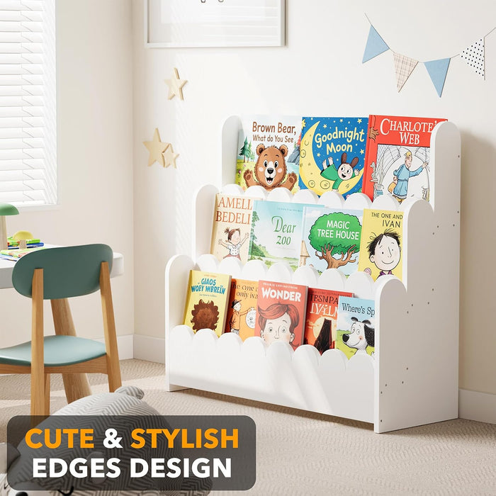 White Three Tier Montessori Bookshelf NurseryPlayroom