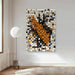 Orange and White​​ Mosaic Wall Art Wood Wall Art Wooden Wall Decor Large Wall Decor Creative Wood Block Decorative Painting for Office Living Room 27.6" X 39.4"