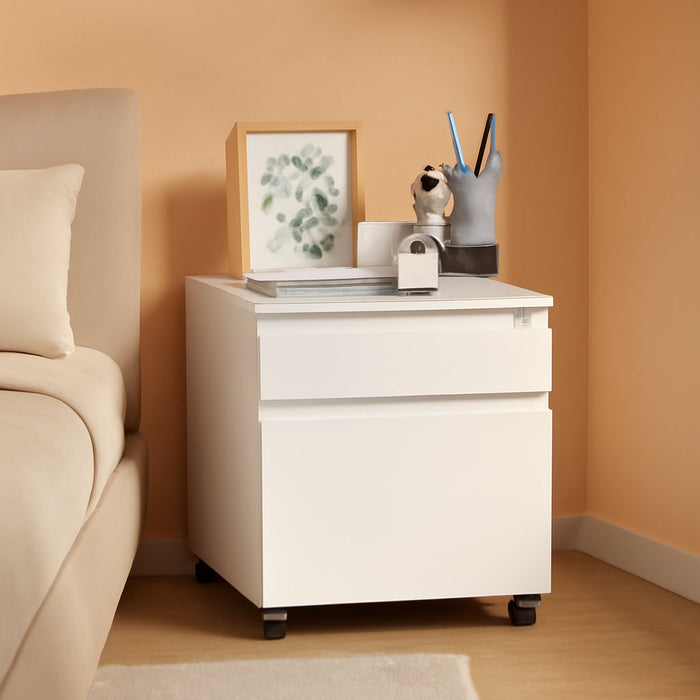 3 Drawer Mobile File Cabinet for Home Office under Desk Storage, Filing Cabinet with Lock Keys, File Organizer Cabinet for Legal/Letter/A4 File, White