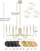 Gold Chandelier, 8-Light Farmhouse Chandeliers for Dining Room, Gold Candle Chandelier Light Fixtures for Kitchen, Living Room, Foyer, Entryway