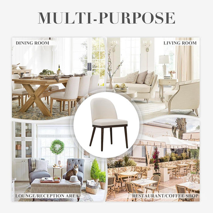 Upholstered Dining Chairs Set of 4, Wooden Kitchen Chairs with Open Back, Modern Dining Room Chairs with Wood Frame, Dinner Side Chairs for Dining Room Kitchen Restaurant, Beige