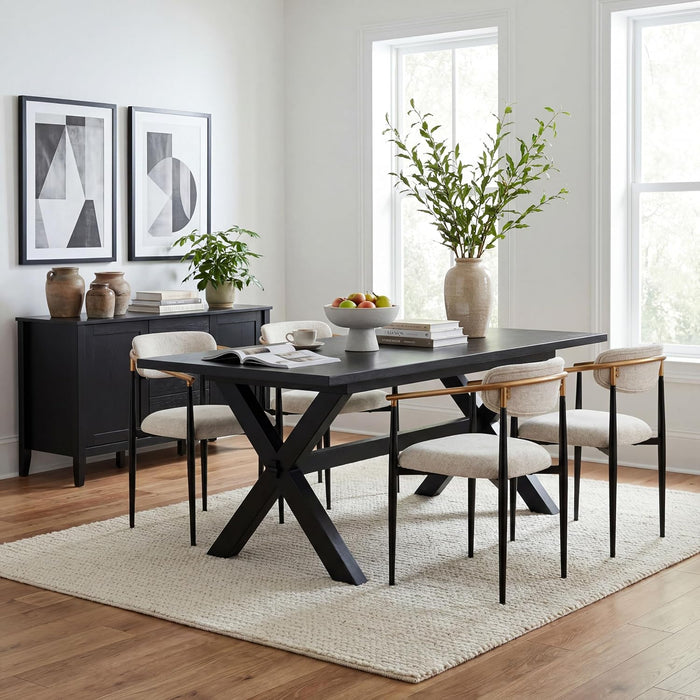 Mid Century Modern Dining Chairs Set of 2, Upholstered Kitchen Room Chairs with 3" High-Resilience Cushion, Sturdy Metal Legs and Ergonomic Curved Backrest for Home Office, Camel