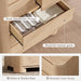 Dresser for Bedroom with 6 Drawers, 48" Tall Modern Chest of Drawers with Unique Thickened Foot, Rounded Corner Design, Wooden Dresser Organizer for Bedroom, Living Room, Hallway, Natural Oak
